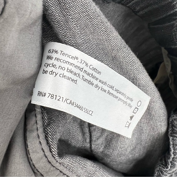 Eileen Fisher gray chambray pull on pant - Picture 8 of 8